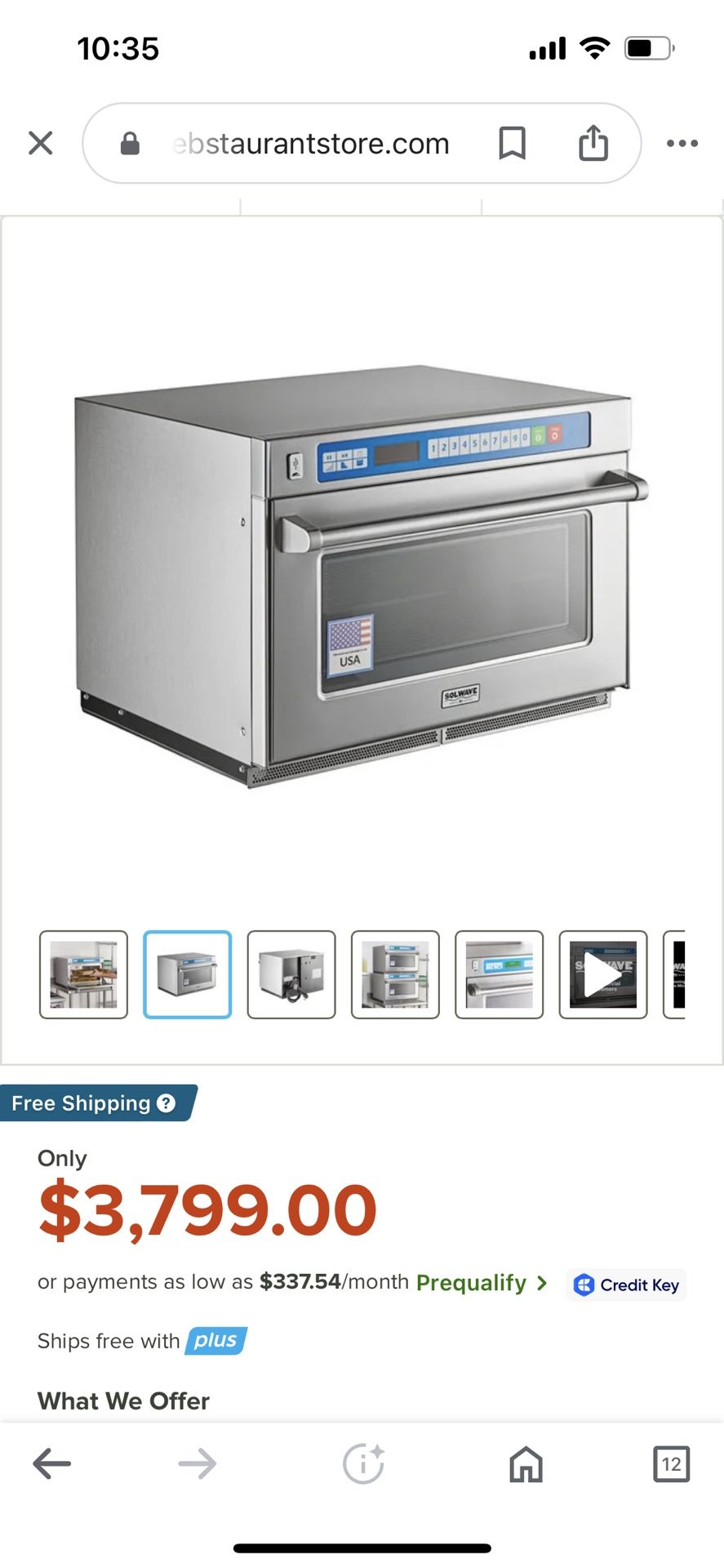 Solwave Microwave Used 208/240V, 3,500 W