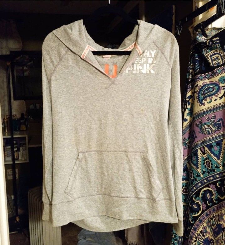 Victoria Secret PINK Hoodie Sleep Shirt Large
