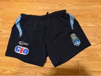 South Wales Blues State Of Origin 2009 Players On Field Rugby  Shorts size Medium .