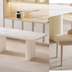 5-Piece Dining Table Set with 4 Chairs, Modern Kitchen Dining Table Set, Rectangular Dining Table Furniture Set, Easy to Assemble, Suitable for Kitche