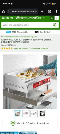 Brand new electric griddle flattop food truck