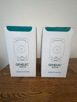 Genelec 8331A studio monitors, pair, with GLM kit and original boxes
