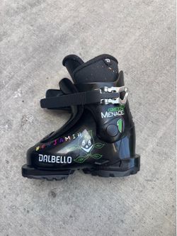 Dalbello Green Menace 1.0 GW Jr Kids Ski Boots — Size 16.5 (Mondo 206mm) — Black