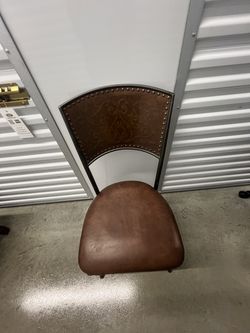 Brown Metal Accent Chair
