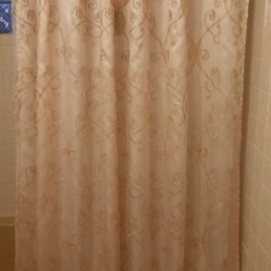 Elegant Shower Curtain Gold & Beige floral design.