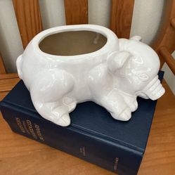 Vintage Sleepy Pig Planter