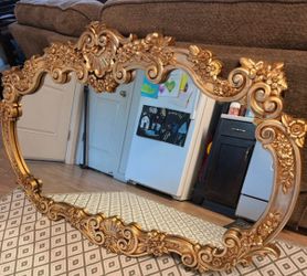 Large Gold Vintage Bassett Wall Mirror