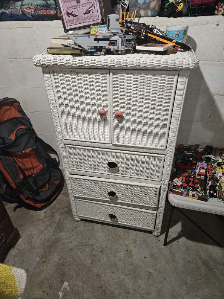 Wicker Armoire