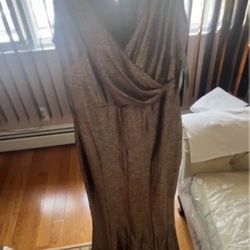 Ralph Lauren Metallic Silver Beautiful Long Dress