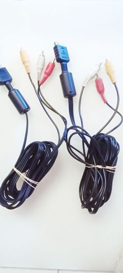 2 standard Sony PlayStation Composite AV Cable.