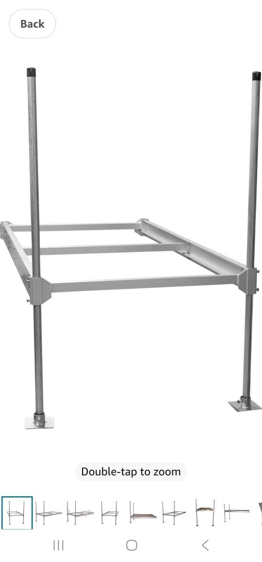 Extreme Max 3006.8864 Modular DIY Aluminum Dock Lightweight Frame with Galvanized Posts Create Your Own Configuration - 8' x 4'