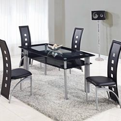Black Colby 5-Piece Dining Set