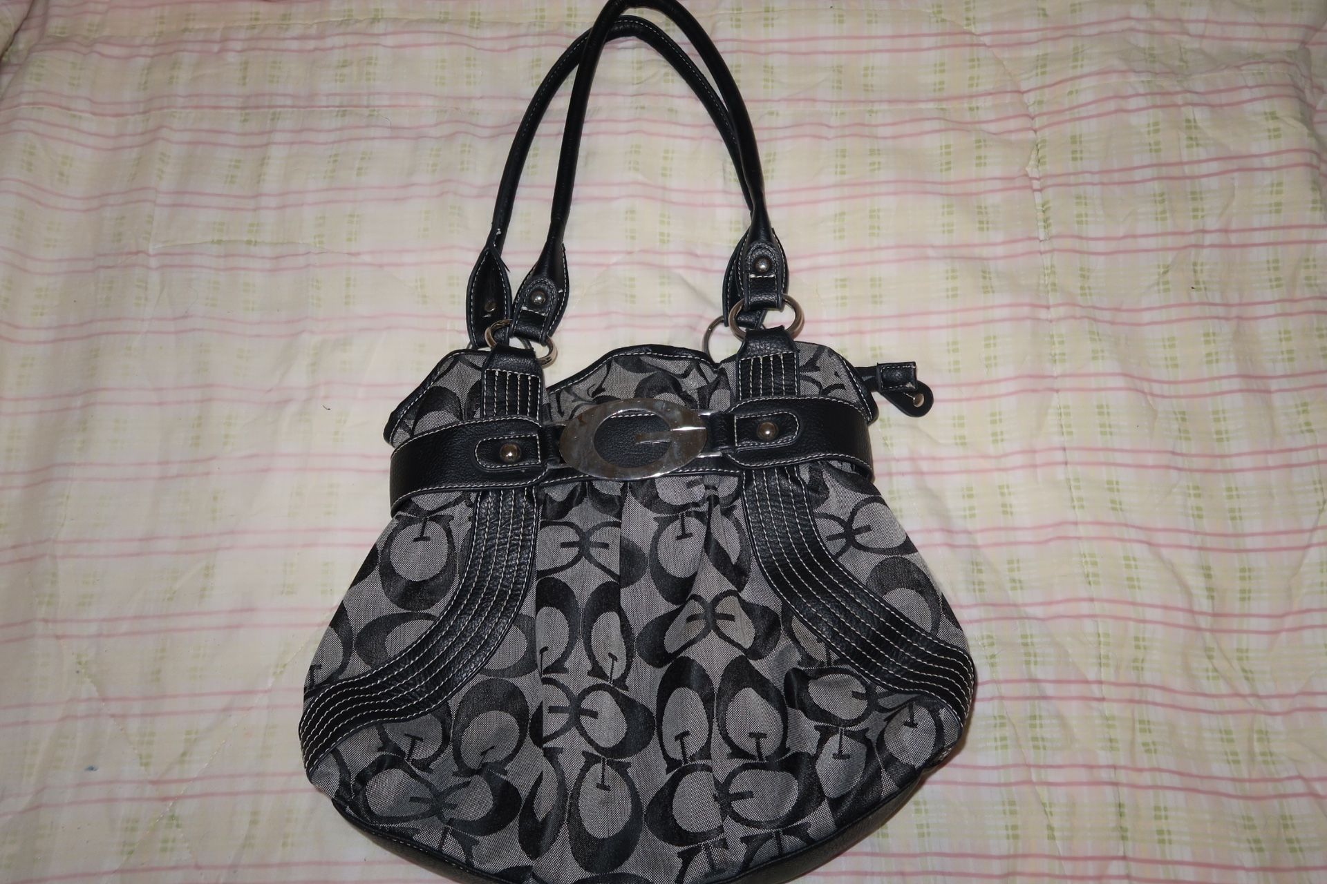 Black And Grey Guess Shoulder Bag