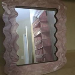 Wavy Pink Frame Mirror