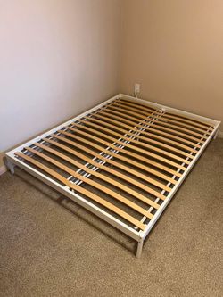 White Wood Queen Bed Frame