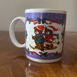 Vintage Happy Bear Christmas Mug - Made in China 