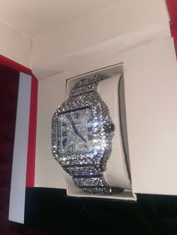Cartier Santos Iced out Watch