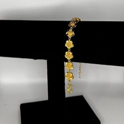 24 Karat Gold Flower Anklet/Bracelet