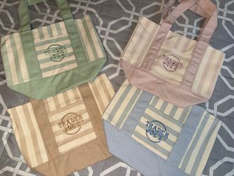 NEW Trader Joe’s Striped Canvas Tote Bag
