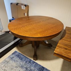 Round Solid Wood Antique Table