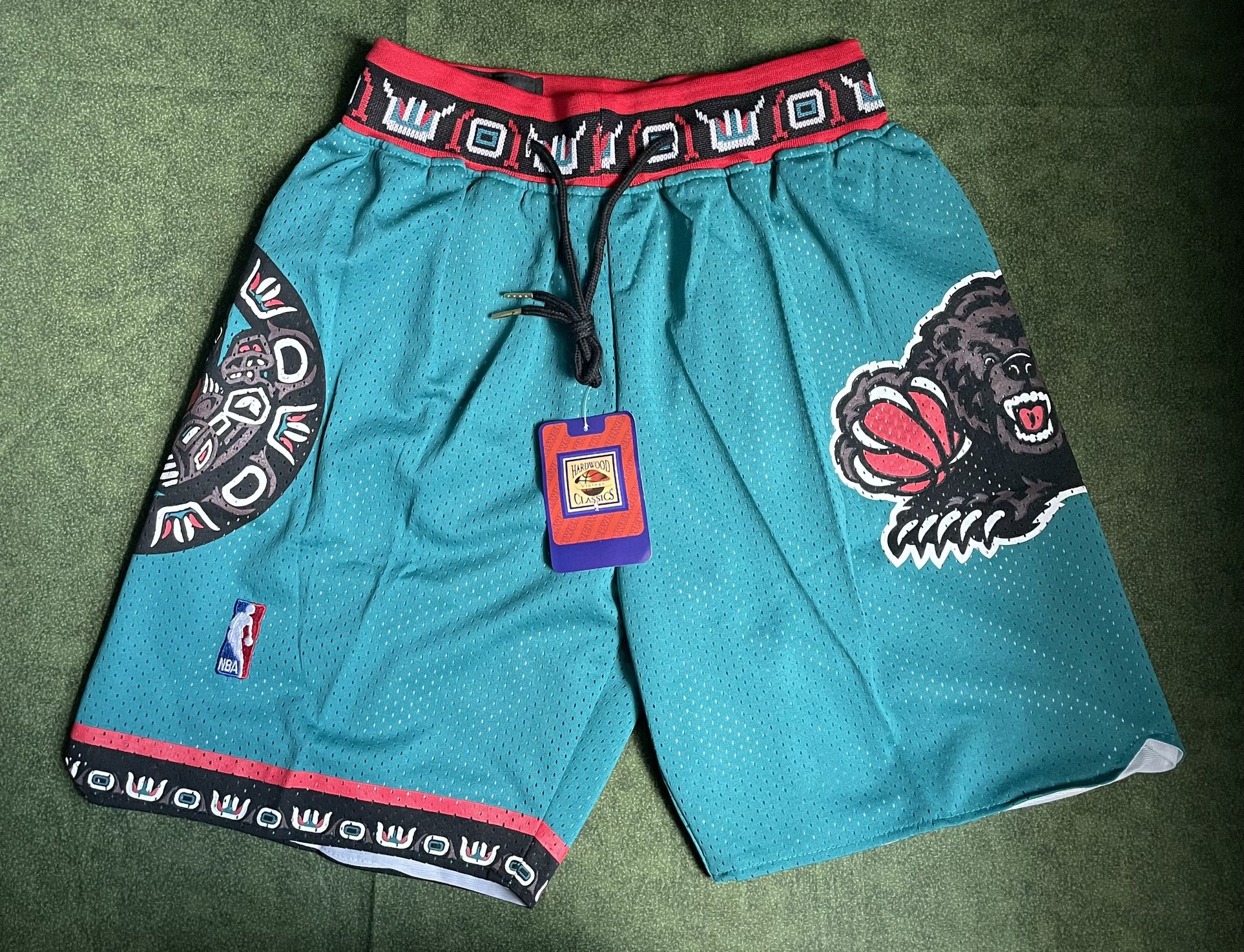 VANCOUVER GRIZZLIES JUST DON NBA BASKETBALL SHORTS BRAND NEW WITH TAGS SIZES MEDIUM AND LARGE AVAILABLE