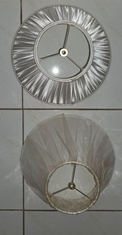 2 plain white shade: 10" bottom diameter, approx 8" height.