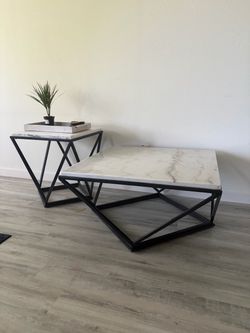 White Marble table Set
