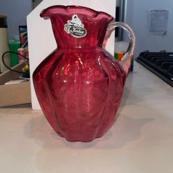 Vintage Handmade Authentic Fenton Pitcher