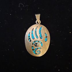 Sterling Silver Charm with Turquoise Stone 