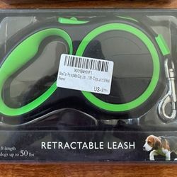 Retractable Dog Leash, 16 Ft Walking Jogging Training Leash with Polyester Tape - Green