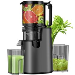 Cold Press Juicer, Juicer Machines with 5.4" Wide Feed Chute for Juice Extractor, Professional Slow Masticating Juicer for Whole Vegetables & Fruits w
