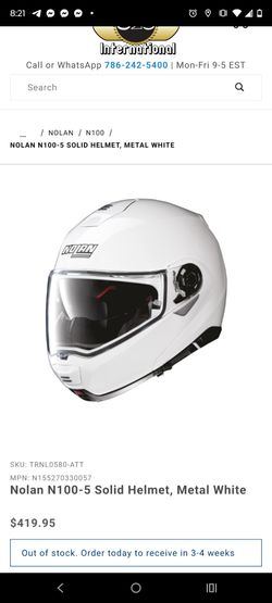 Nolan N100-5 Solid Helmet, Metal White