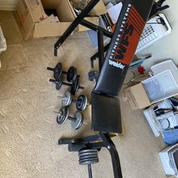 Bench And Weights Weider Workout System 