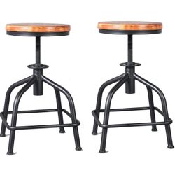 Topower Farmhouse Kitchen Stool, Industrial Counter Stool, Kitchen Deco Round Seat Standard Height Adjustable Swivel Bar Stools Indoor House Design Wo