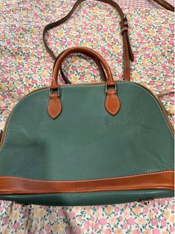 Green leather ostrich Dooney and Bourke