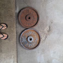 Vintage Jack LaLanne Olympic Weights Plates (2)