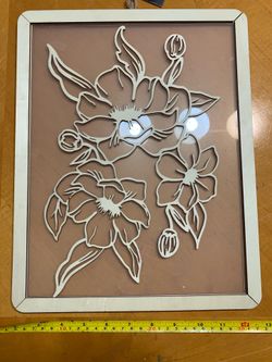 Michaels Decorative floral design in a wooden frame. Pick up in Coral Springs 33071