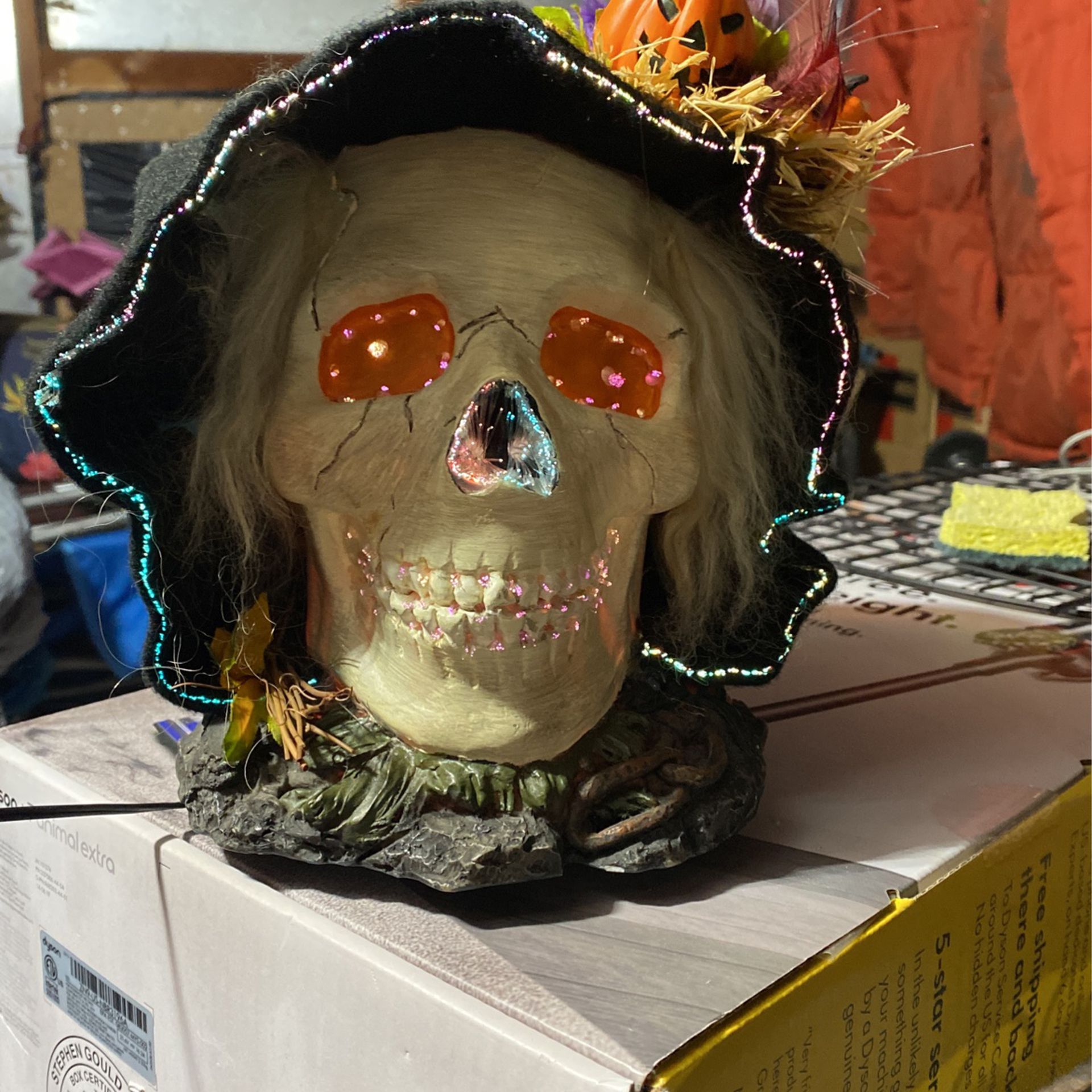 Halloween Decoration Of Skull That Lights Up