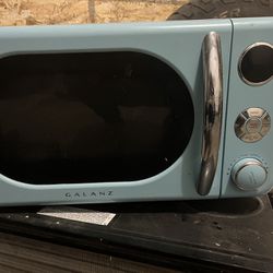 Retro Blue Smaller Microwave