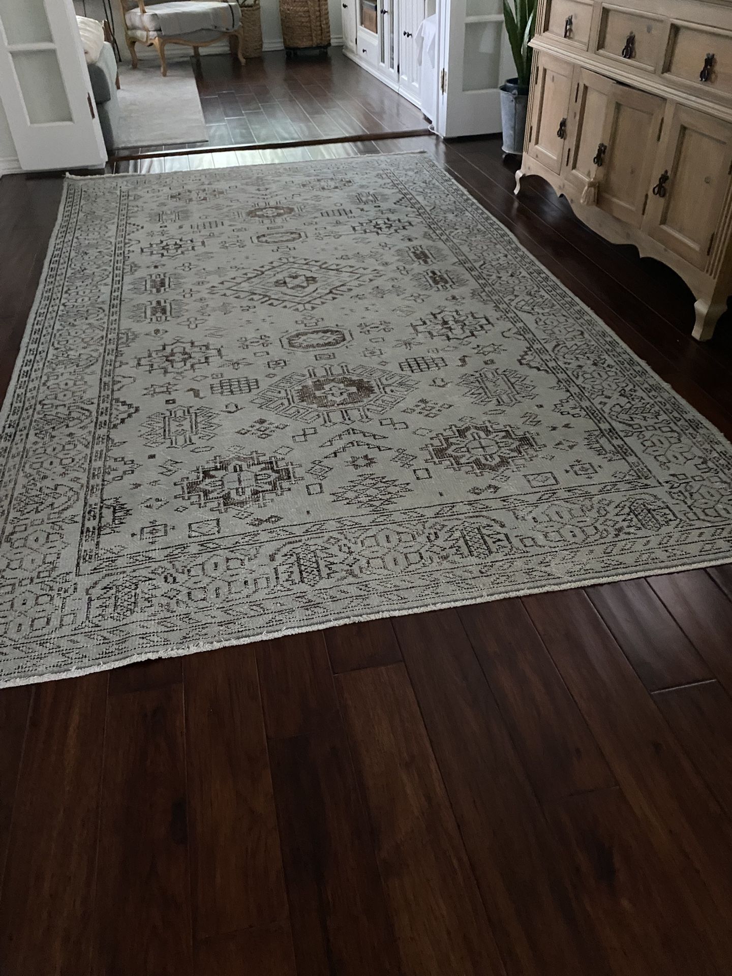 6x9 Vintage Handmade Wool/Cotton Rug