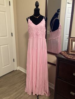 Long pink maxi dress
