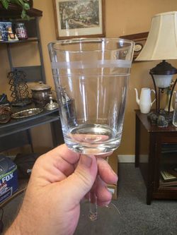 POTTERY BARN Etched groove wine glasses 10pc.