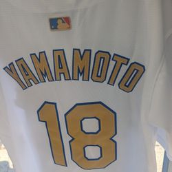 Dodgers Jersey Yamamoto Whitec/Gold XL