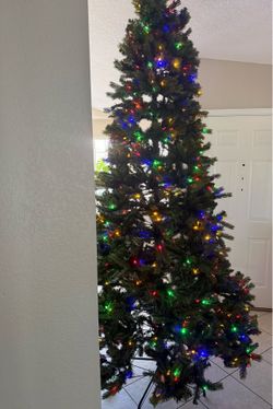 Home Accents Holiday 9 ft. Barbour Spruce Pre-Lit Artificial Christmas Tree