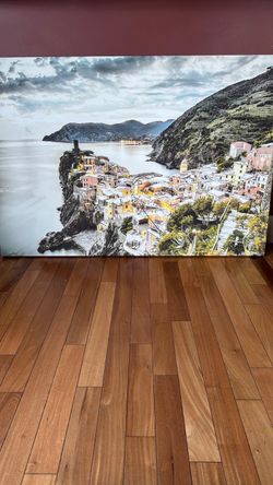 Large Canvas Print Coastal Italian Village