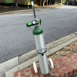 Oxygen Cylinder Tank Size Empty, O2, With Wheeled Carrier Stand