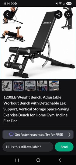 Weight bench exercise ajustable 1200 pounds