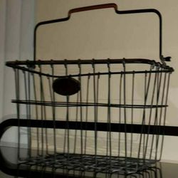 VINTAGE INDUSTRIAL METAL WIRE BELL BICYCLE BASKET BIKE BIN STORAGE BOX CONTAINER CARRYING CASE