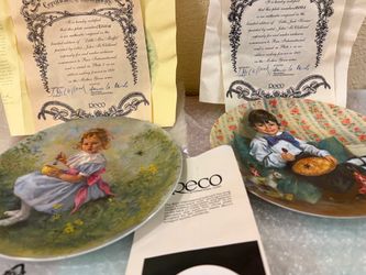 Vintage 8.5" RECO Collector Plates w/ Certificate of Authenticity (Set of 2)