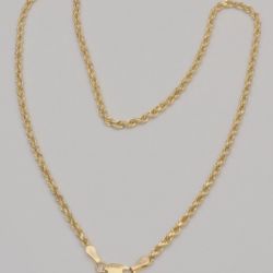 14K Yellow Gold Rope Chain Necklace 16in 2.7mm 4.0g